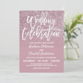 Invitation Parties scintillant Ombre de Dusty Rose Gold Pink (Debout devant)