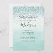 Invitation Parties scintillant Ombre de menthe (Devant)