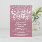 Invitation Parties scintillant Ombre Quinceañera Cassis Pink  (Debout devant)