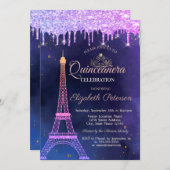 Invitation Parties scintillant Ombre Tour Eiffel Tiara Drives (Devant / Derrière)