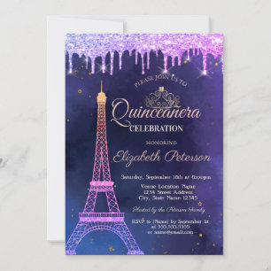 Invitation Parties scintillant Ombre Tour Eiffel Tiara Drives