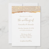 Invitation Parties scintillant or blanc Mariage Glam (Devant)