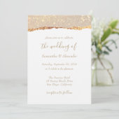 Invitation Parties scintillant or blanc Mariage Glam (Debout devant)