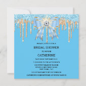 Invitation Parties scintillant or bleu diamant briller lumièr (Devant)