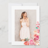 Invitation Parties scintillant or boho aquarelle florale phot (Dos)