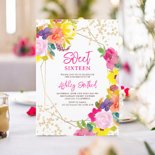 Invitation Parties scintillant or boho audacieuse photo flora