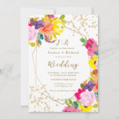 Invitation Parties scintillant or boho audacieux floral maria (Devant)
