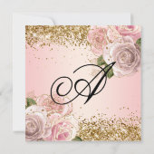 Invitation Parties scintillant or brillant rose rose pâle Qui (Dos)