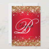 Invitation Parties scintillant or brillant rouge Ombre Fancy  (Dos)