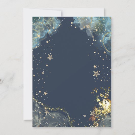 Invitation Parties scintillant or céleste Sun Moon Gold (Dos)