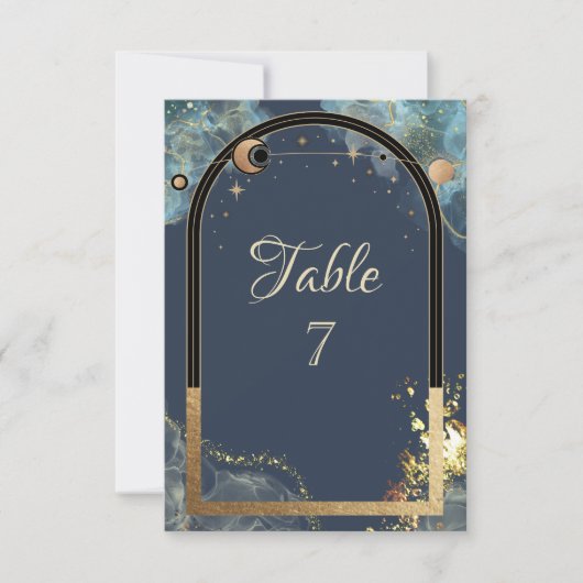 Invitation Parties scintillant or céleste Sun Moon Gold (Devant)