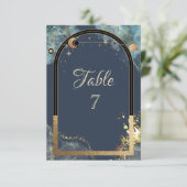 Invitation Parties scintillant or céleste Sun Moon Gold (Debout devant)