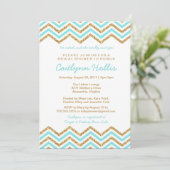 Invitation Parties scintillant or Chevron | Bébé, nuptiale ou (Debout devant)
