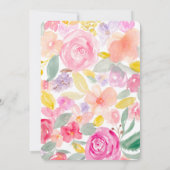 Invitation Parties scintillant or chic aquarelle florale Douc (Dos)