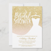 Invitation Parties scintillant or chic robe élégante Douche n (Devant)