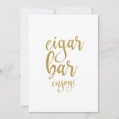 Invitation Parties scintillant or Cigar Bar Signal Mariage ab (Devant)