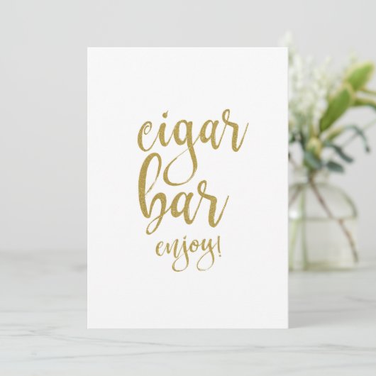 Invitation Parties scintillant or Cigar Bar Signal Mariage ab (Debout devant)