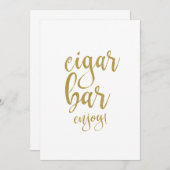 Invitation Parties scintillant or Cigar Bar Signal Mariage ab (Devant / Derrière)