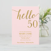 Invitation Parties scintillant Or Cinquantième anniversaire B (Debout devant)