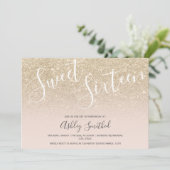 Invitation parties scintillant or clair ombre sweet sixteen r (Debout devant)