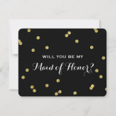 Invitation Parties scintillant or Confetti Noir | Maid Of Hon (Devant)