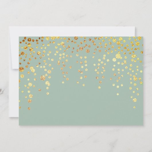 Invitation Parties scintillant Or Confetti Sur Sweet sixteen  (Dos)