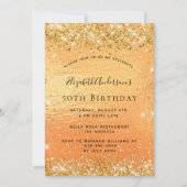 Invitation Parties scintillant or d'anniversaire glamour (Devant)