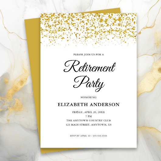 Invitation Parties scintillant or de la partie de retraite Co
