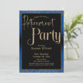Invitation Parties scintillant or de la partie de retraite su (Debout devant)