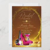 Invitation Parties scintillant Or de luxe rose haute talons F (Devant)