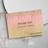 Invitation Parties scintillant or de luxe rose ombre gouttes