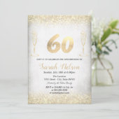 Invitation Parties scintillant Or de luxe Vin Verre Invitatio (Debout devant)