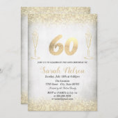 Invitation Parties scintillant Or de luxe Vin Verre Invitatio (Devant / Derrière)