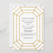 Invitation parties scintillant or diamant Abstrait mariage bl (Devant)