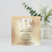 Invitation Parties scintillant or diamant blanc arc lumières (Debout devant)