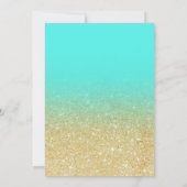 Invitation Parties scintillant or élégant aqua turquoise chic (Dos)