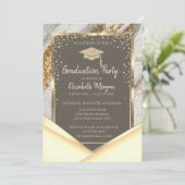Invitation Parties scintillant or élégant Brush Stroke Gradua (Debout devant)