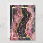 Invitation Parties scintillant Or élégant Noir Burgundy Retra (Dos)