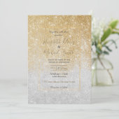 Invitation Parties scintillant or et argent Ombre design de l (Debout devant)