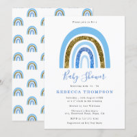 Parties scintillant or et bleu joli Baby shower ar