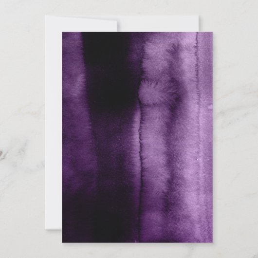 Invitation Parties scintillant or et Plum violet fête d'anniv (Dos)