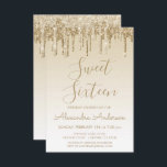Invitation Parties scintillant or étincelle Sweet sixteen ann<br><div class="desc">Rose Gold Sparkly Dripping Parties scintillant Sweet 16 Anniversaire Fête Invitation. C'est la parfaite Invitation d'anniversaire de Sweet sixteen pour une Parties scintillant moderne Ombre or Fille Étincelle Fête d'anniversaire. Veuillez contacter le concepteur pour les articles customisés correspondants.</div>