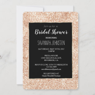 Invitation Parties scintillant Or Flush Peach