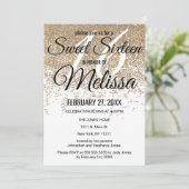 Invitation Parties scintillant or glamour étincelles blanc do (Debout devant)