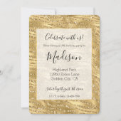 Invitation Parties scintillant or Glitzy Zebra Print (Devant)
