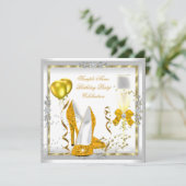 Invitation Parties scintillant or jaune blanc talons fête d'a (Debout devant)