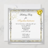 Invitation Parties scintillant or jaune blanc talons fête d'a (Dos)