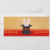 Invitation Parties scintillant or magie spectacle anniversair (Dos)