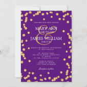 Invitation Parties scintillant or Mariage moderne Confetti vi (Devant)