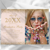 Invitation Parties scintillant Or moderne Blush Pink Photo Gr